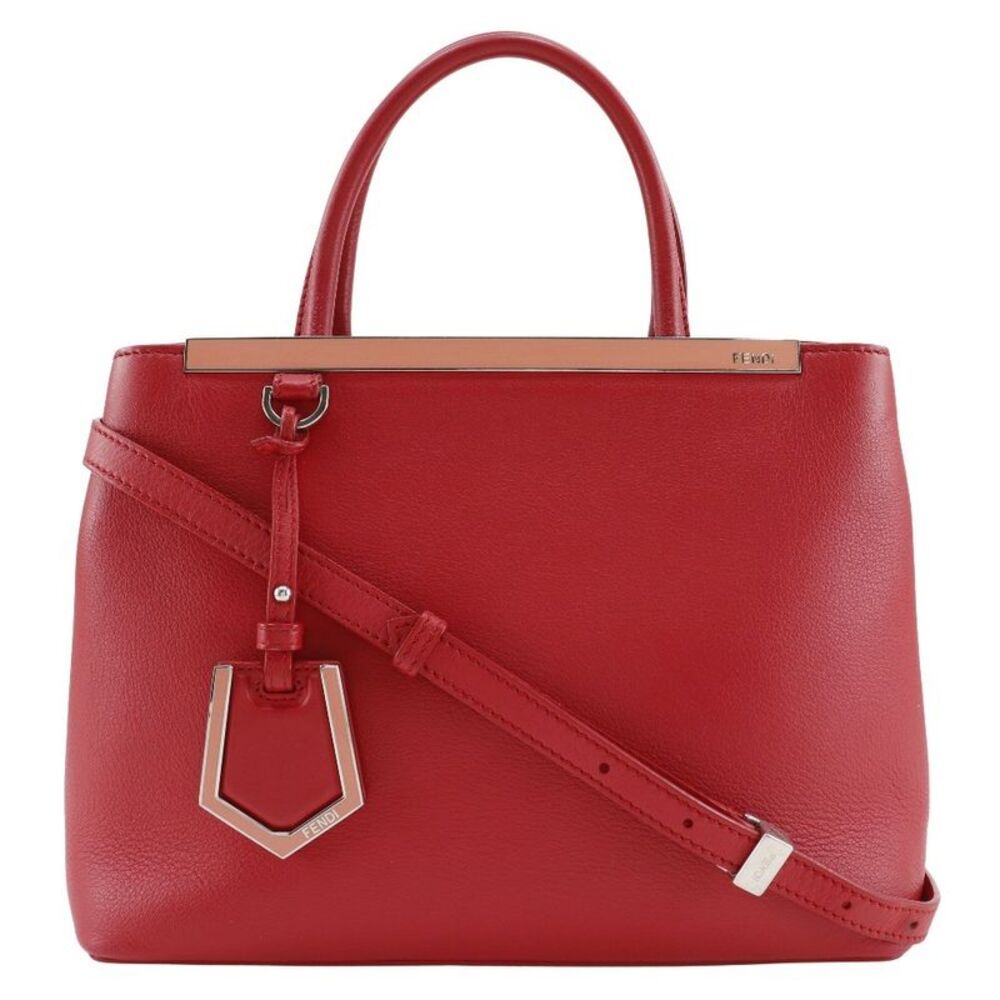 Fendi 2Jours Leather Red Calfskin Tote Bag Bag